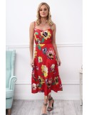 Rotes Sommerkleid mit Blumen für den Alltag MP60092 – Online-Shop – Boutique